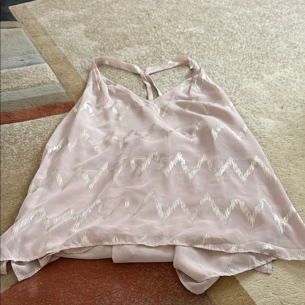 Forever 21 Pink and Gold Chevron Camisole